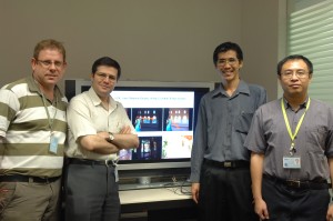 Researchers at I2R engaged in the EyeHDR project: from left to right, Drs Corey Manders, Farzam Farbiz, Susanto Rahardja and Zhiyong Huang.