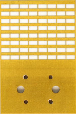 Top view of a ceramic chip antenna consisting of an 8 × 8 radiating array