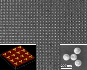 Plasmonic model systems. Arrangements of four gold nanodiscs into a trigonal structure resemble the structure of planar molecules, so that the optical properties of these devices are in close analogy to the electronic states of actual molecules.