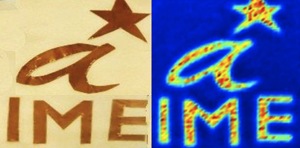 Terahertz radiation can penetrate materials such as a paper envelope and reveal the contents (left) in an accurate image (right).