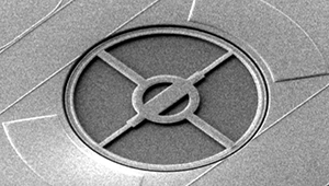 The silicon ring is a fast and effective switch for a beam of light skimming close to its edge.