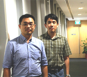 Gang Zhang (left) and Zhun-Yong Ong (right) of the A*STAR Institute of High Performance Computing.