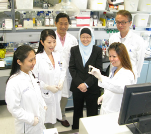 (left to right) Nunnarpas Yongvongsoontorn, Joo Eun Chung, Shujun Gao, Jackie Y. Ying, Motoichi Kurisawa and Susi Tan.