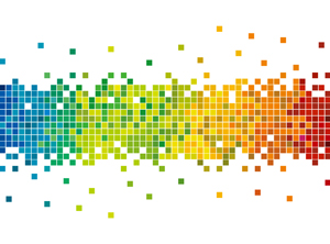 A pixel can be encoded with two different colors from a wide color palette using nanostructure arrays illuminated with orthogonally polarized light.