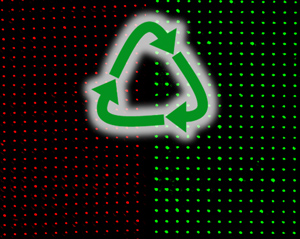 Self-cleaning, reusable protein patterning templates have been fabricated using both nanoimprint and interferometric lithography.