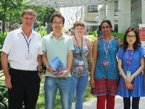 Philip Ingham (left) and his lab group.