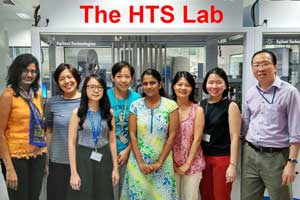 The High Throughput Screening Group, Experimental Therapeutics Centre. From right: Choong Meng Ling (group leader), Ann Koay (involved in this study), Anna Ngo (involved in this study), Sravanthy Manesh, Justina Fulwood, Cindy Goh, Amelia Yap and Umayal Lakshmanan