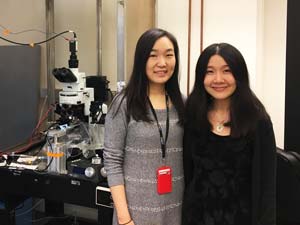 Researchers Jinah Kim (left) and Naiyan Chen (right).