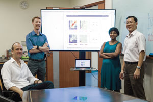 A*STAR neuroscientist Camilo Libedinsky (far left) and National University of Singapore engineer Yen Shih-Cheng (far right) led the study, together with research fellows Roger Herikstad and Aishwarya