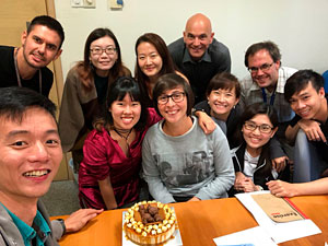 Frederic Bard (fifth from the right) and his team.