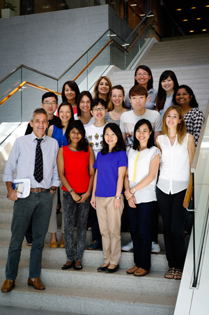 Antonio Bertoletti (left, front) and his lab group.